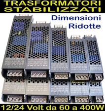 Alimentatore Slim Corto 12 24V Striscia Led Trasformatore Stabilizzato Compatto