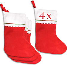 4 Calze Befana Da Riempire, Calze Di Natale Vuota Grande. Calza Dal Design Tradi