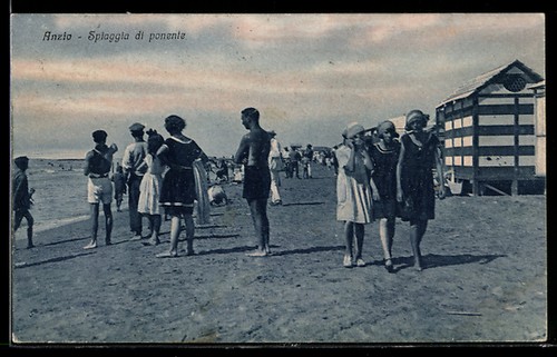 Cartolina anzio spiaggia - cartolina, anzio,