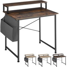 Scrivania con Ripiano e Sacca in Tessuto Tavolo da Laptop Mobile Lavoro Tessuto