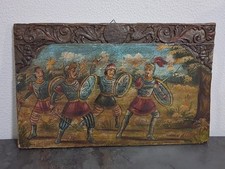 Dipinto su tavola, combattenti pupi Siciliani, fine 700, inizio 800