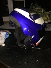 casco integrale lunar project bianco e blu 