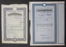 1953/74 Società Officine Savigliano certificato 40/1000 azioni ferrovie treni