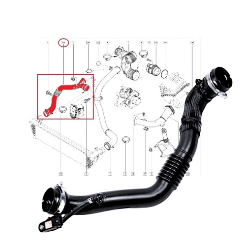 Durite turbo tuyau air - d'air, pour
