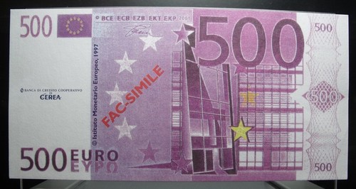 Banconota 500 euro fac - euro, simile