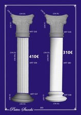 Colonna in gesso liscia scanalata capitello corinzio fusto base decoro casa