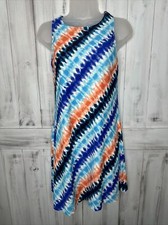 LANDS END BLUE ORANGE TIE DYE