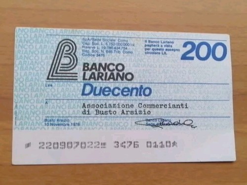 Banco lariano 200 - banco, lire