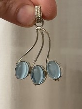  Ciondolo vintage in argento 925 con cabochon azzurri – 13 g  Artigianale 