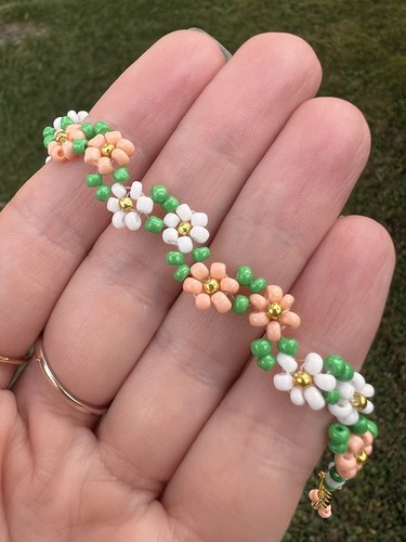 Bracciale perline fiori - bracciale,