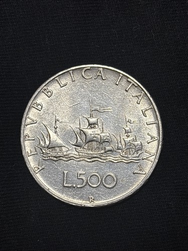Moneta argento 500 lire - moneta,