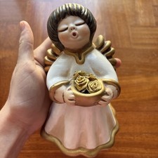 Thun Angelo Amorino Vintage Portacandela Con Rose Oro Altezza 16 cm RARO