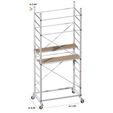 IMPALCATURA PONTEGGIO TRABATTELLO SCALA ALLUMINIO ZEUS MARCHETTI H 3,6 M 4 RUOTE