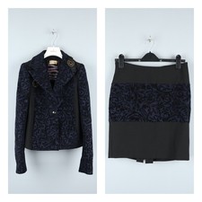 SONIA FORTUNA Womens Wool Limited Edition Jacket Skirt Suit Size 42