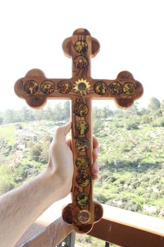 Croce legno ulivo 14 - di,