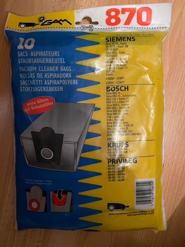 Sacs aspirateur 870 pour - aspirateur,