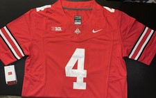 Maglia Jeremiah Smith rossa Ohio State OSU Buckeyes cucita 4 fusibili cucita