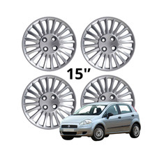 SET 4 COPRICERCHI COPRI RUOTA BORCHIE COPPA RUOTA 15" FIAT GRANDE PUNTO