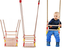 Altalena Seggiolno per Bambini Neonati Bimbi in Legno Sedile a Dondolo Giardino