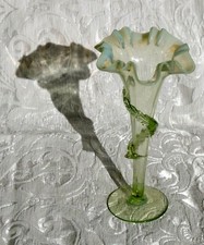 Antico vaso vittoriano vaselina uranio vetro giallo opalescente c1890 vaso