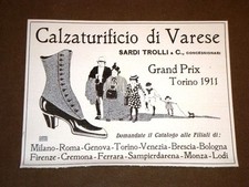 Pubblicità d'Epoca per Collezionisti 1906 Calzaturificio di Varese Sardi Trolli