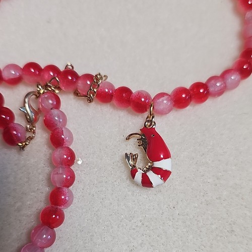 Collana perle vetro rosa - collana,