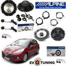 Kit 6 Casse Altoparlanti Alpine Anteriore e Posteriore per Peugeot 207