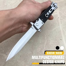 Coltello tascabile aperto a molla pieghevole stiletto stile italiano classico 9" -