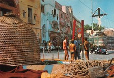 Cartolina Procida Marina Grande Crocifisso animata ristorante anni '80