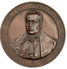 MEDAGLIA CARDINALE ANDREA FERRARI ARCIVESCOVO MILANO 1894 - GRAMMI 169.57