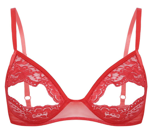 Reggiseno rosso capezzoli - reggiseno,