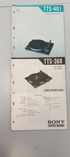 Service manual sony - manual, tts-360