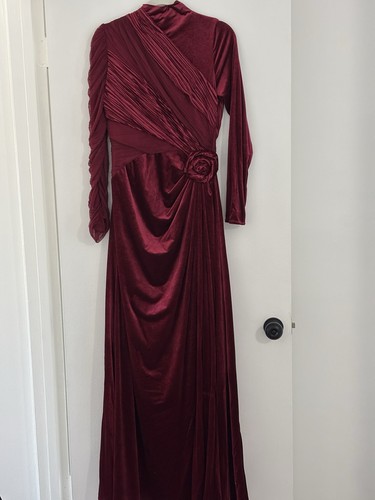 Maxi abito velluto rosso - in,