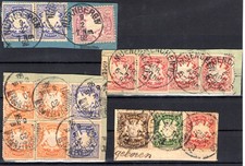 BELL'INSIEME DI QUATTRO FRAMMENTI AFFRANCATI CON VALORI DELLE SERIE STEMMA