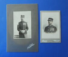 Foto d'epoca antica 2 pz Militare Soldato Uniforme Medaglie Laveuve Verdun Nancy