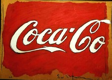 MARIO SCHIFANO COCA COLA MATERICA cm.80 x 60 -virgilio guidi,tano festa,rabarama