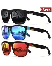 Occhiali da Sole Uomo 3 Pcs  Polarizzati Quadrati Moda Classici UV400.