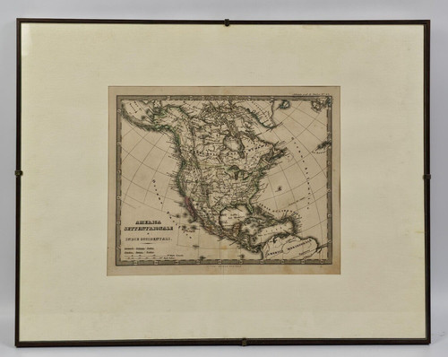 Mappa incisione north america - mappa,