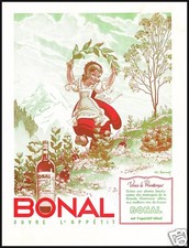 PUBBLICITA' 1939 BONAL APERITIVO ERBE MONTAGNA VINO SAVOIE CB LEMMEL ALPI AMARO