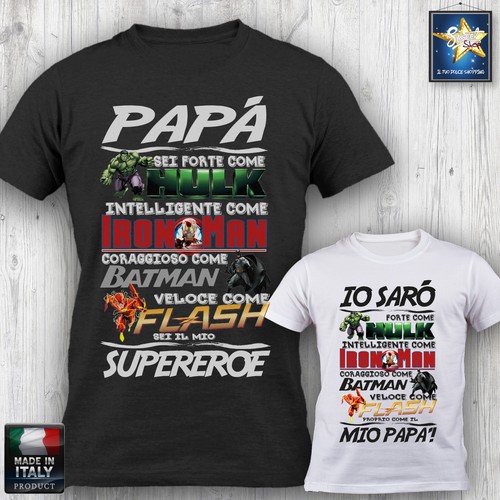 Shirt papa bimbo supereroe - bimbo,