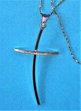 CATENINNA IN ORO BIANCO 18 K CON CROCE