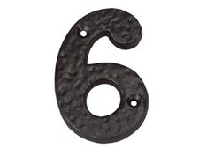 NUMERO CIVICO 6 IN FERRO NERO
