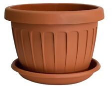 Bama Vaso Terra Tondo 50 cm per Fiori Piante con Sottovaso 46 Litri Plastica ...