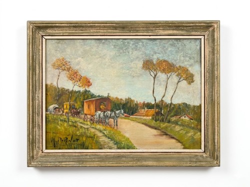 Tableau ancien huile - , sur