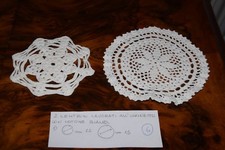 2 centrini all'uncinetto cotone bianco two doilies cm. 12 e 15 B29 (6) °