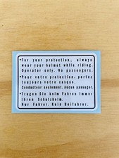 Honda RC45 RC 45 Adesivo Warning Serbatoio Decal Sticker Decalco