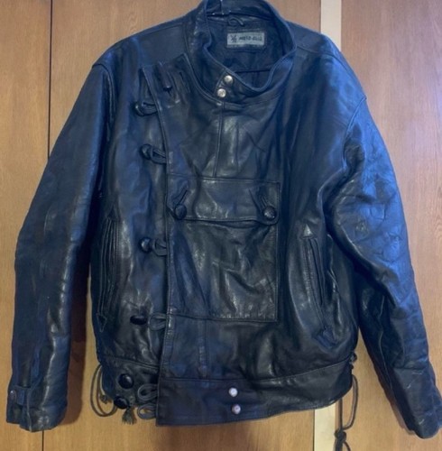 Giacca pelle moto militare