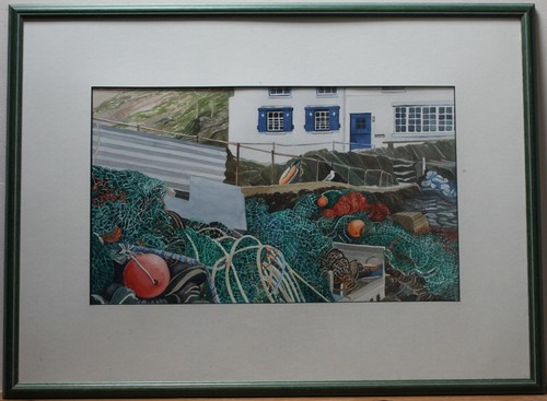 Quadro acquerello porto della