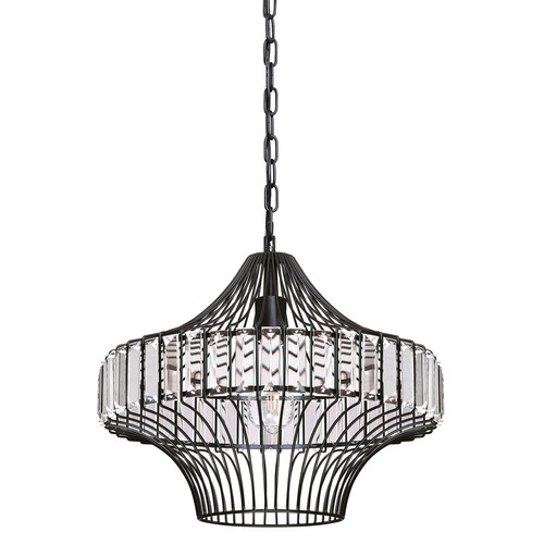 Lampadario nero cristallo - nero, in