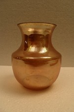 Vaso vetro artistico vintage Jain Glass Works calendula lucentezza India 5,5 pollici iridescente"R